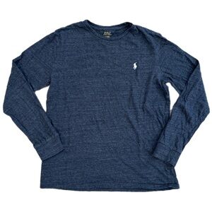 Polo Ralph Lauren Long Sleeve Shirt Crew Neck Heather Black Classic Fit Men's M